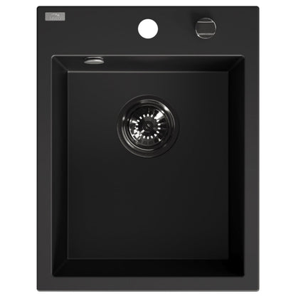 Laveo Monchichi Granite Kitchen Sink Single Bowl 500 mm - Monochrome Black