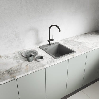 Laveo Monchichi Granite Kitchen Sink Single Bowl 500 mm - Volcano Grey – product view 1