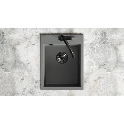 Laveo Monchichi Granite Kitchen Sink Single Bowl 500 mm - Volcano Grey – product view 4