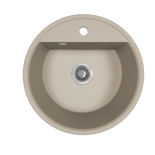 Laveo Muna Granite Kitchen Sink Single Bowl 510 mm - Beige – product view 1
