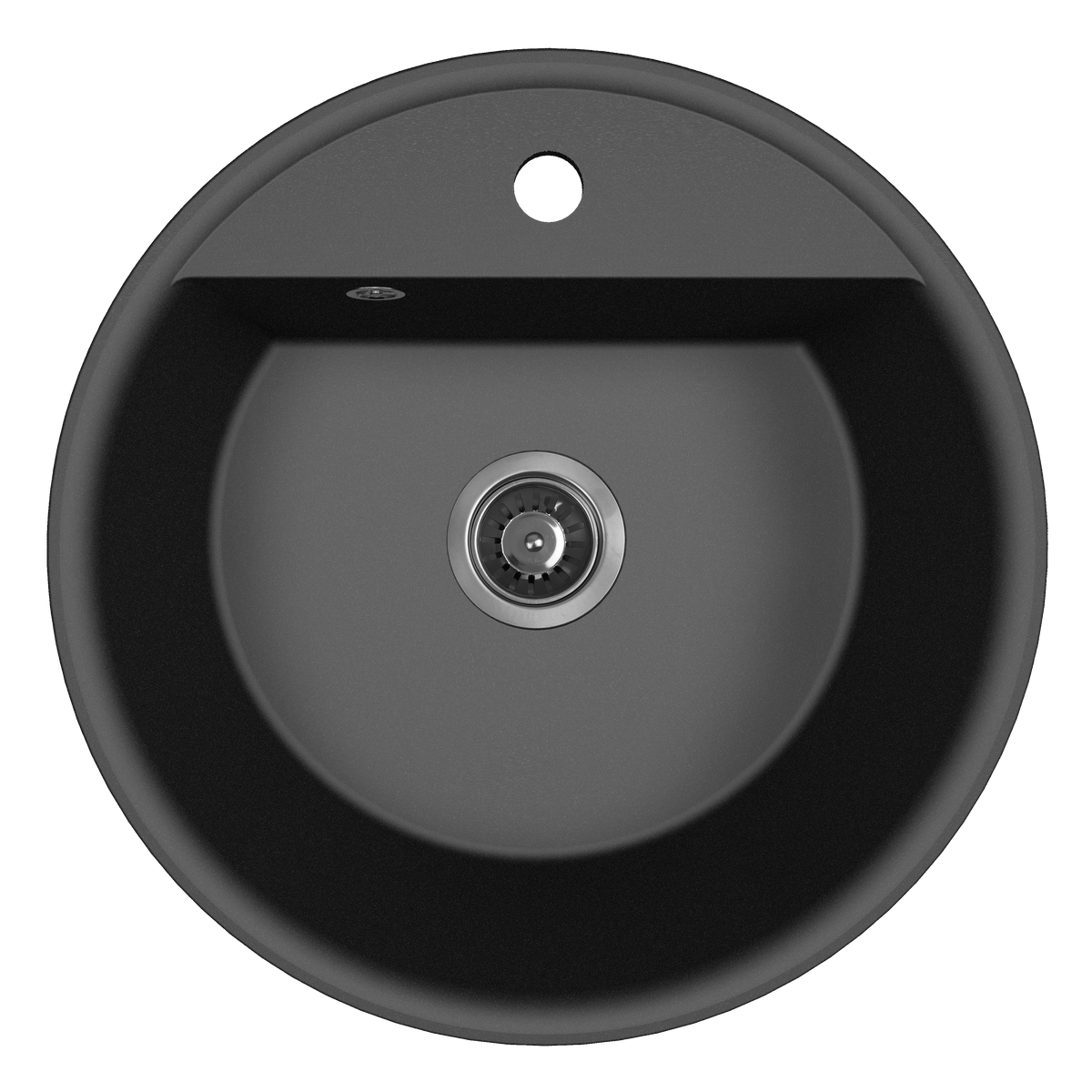 Laveo Muna Granite Kitchen Sink Single Bowl 510 mm - Black – product view 1