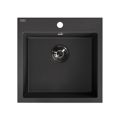 Laveo Alena Granite Sink 1 Bowl - Monochrome Black