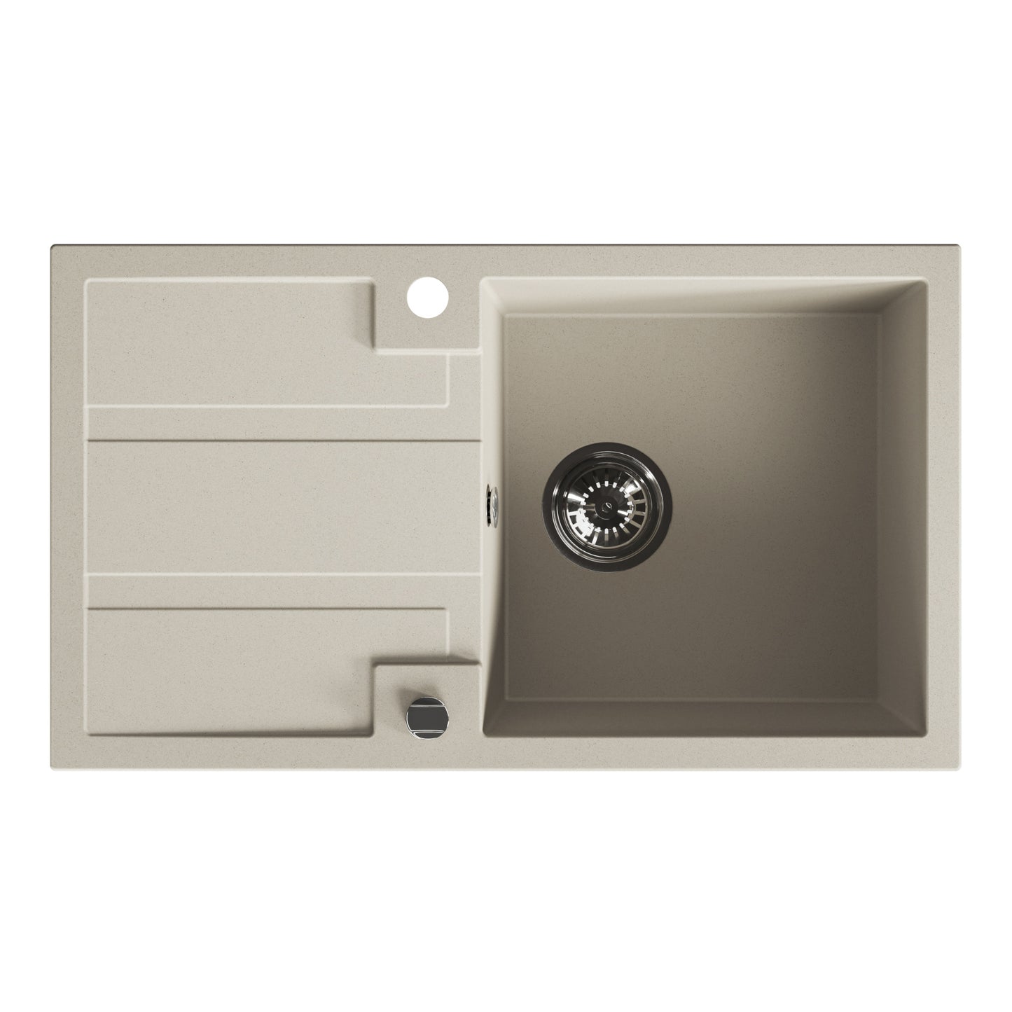 Laveo Barbados Granite Sink 1 Bowl with Drainer - Beach Sand