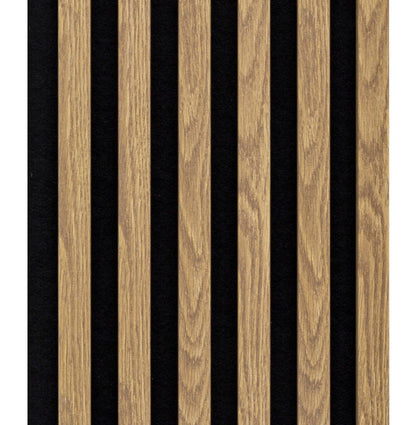 Marbet Design Woodline - 4 units x Light Oak Lamella Panel on Black Felt - 2700 x 300 mm