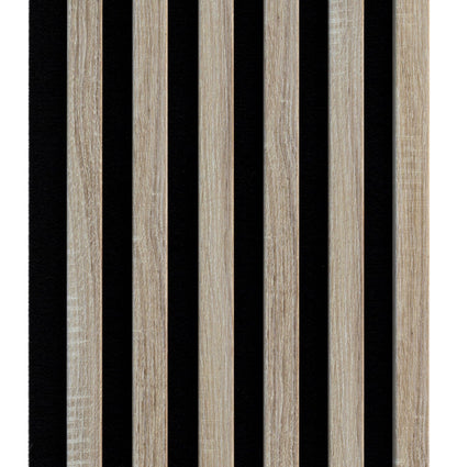 Marbet Design Woodline - 4 units x Sonoma Oak Lamella Panel on Black Felt - 2700 x 300 mm