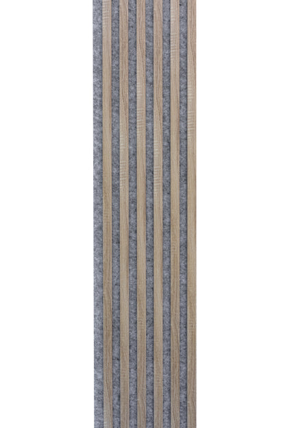 Marbet Design Woodline - 4 units x Sonoma Oak Lamella Panel on Grey Felt - 2700 x 300 mm