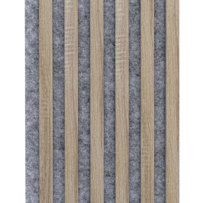 Marbet Design Woodline - 4 units x Sonoma Oak Lamella Panel on Grey Felt - 2700 x 300 mm