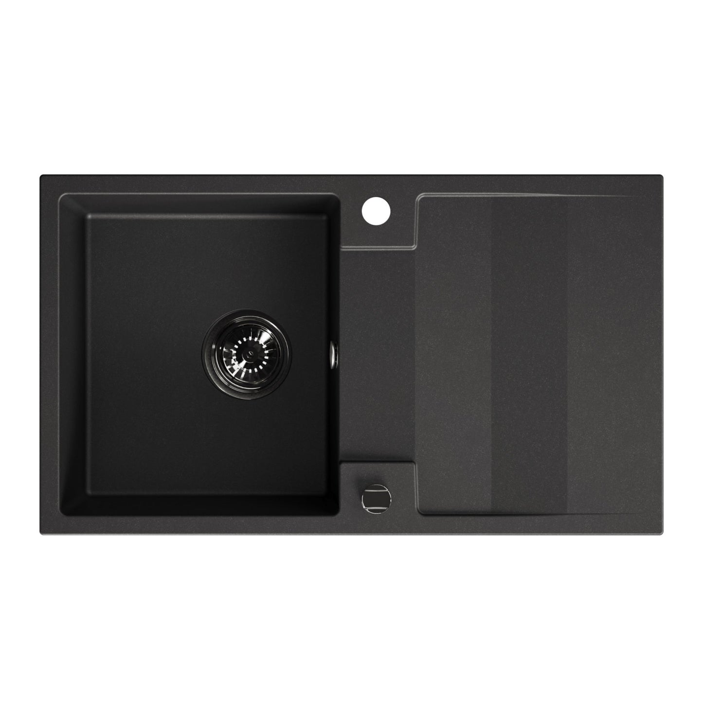 Laveo Rab Granite Sink 1 Bowl with Drainer - Black – product view 5