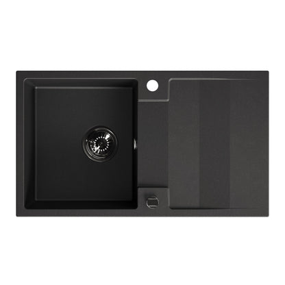 Laveo Rab Granite Sink 1 Bowl with Drainer - Black – product view 5