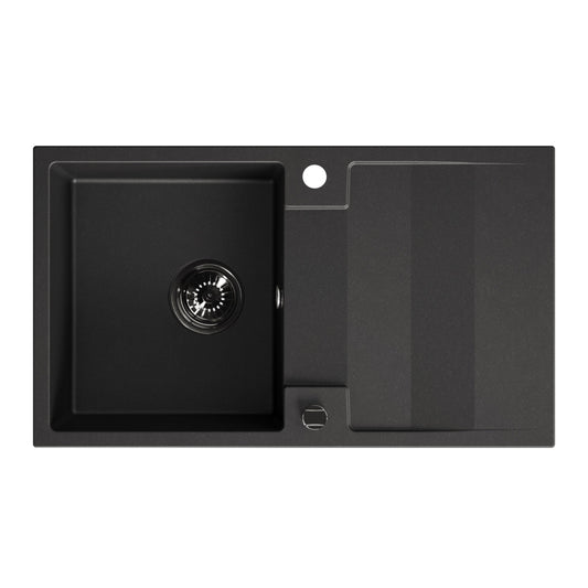 Laveo Rab Granite Sink 1 Bowl with Drainer - Black – product view 5