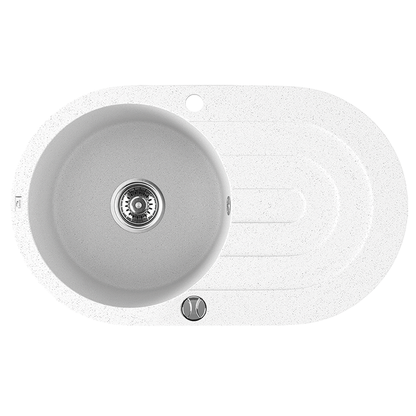 Laveo Dafne Granite Sink 1 Bowl with Drainer - White