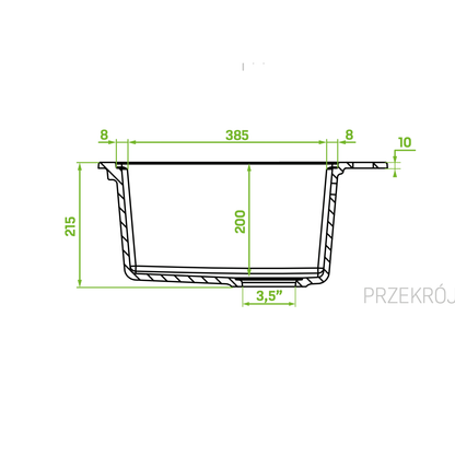 Laveo Tau Granite Sink 1 Bowl 600mm - Grey
