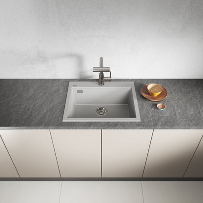 Laveo Tau Granite Sink 1 Bowl 600mm - Grey – product view 2