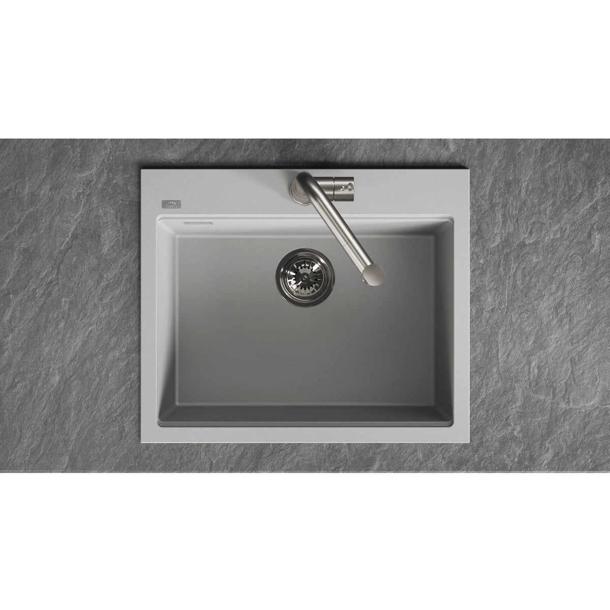 Laveo Tau Granite Sink 1 Bowl 600mm - Grey – product view 4