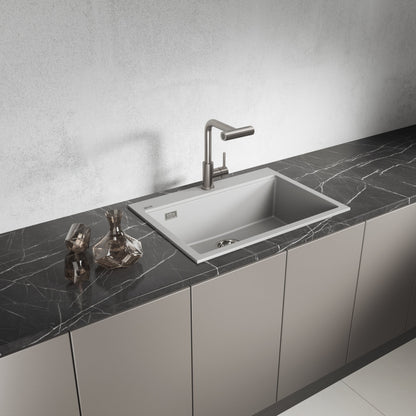 Laveo Tau Granite Kitchen Sink Single Bowl 700 mm - Grey – product view 1