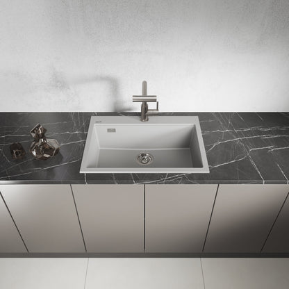Laveo Tau Granite Kitchen Sink Single Bowl 700 mm - Grey – product view 2