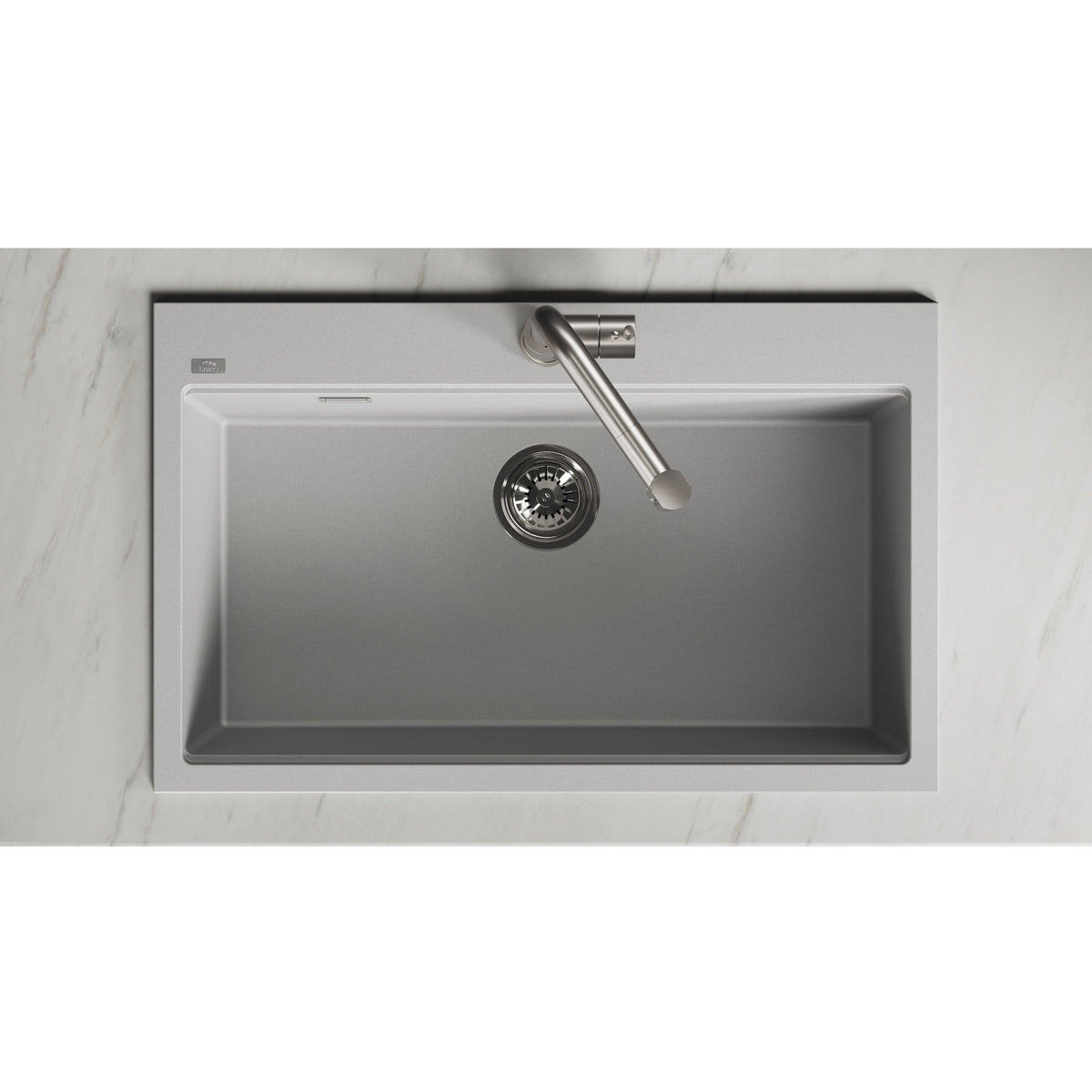 Laveo Tau Granite Sink 1 Bowl 800mm - Grey – product view 4