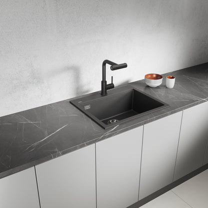 Laveo Tau Granite Sink 1 Bowl 600mm - Black – product view 1