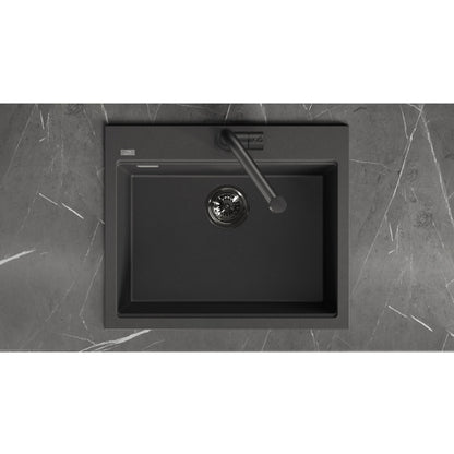 Laveo Tau Granite Sink 1 Bowl 600mm - Black – product view 4