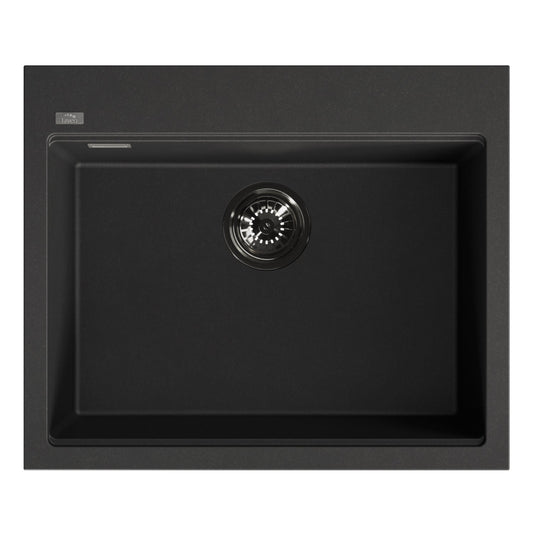 Laveo Tau Granite Sink 1 Bowl 600mm - Black – product view 5