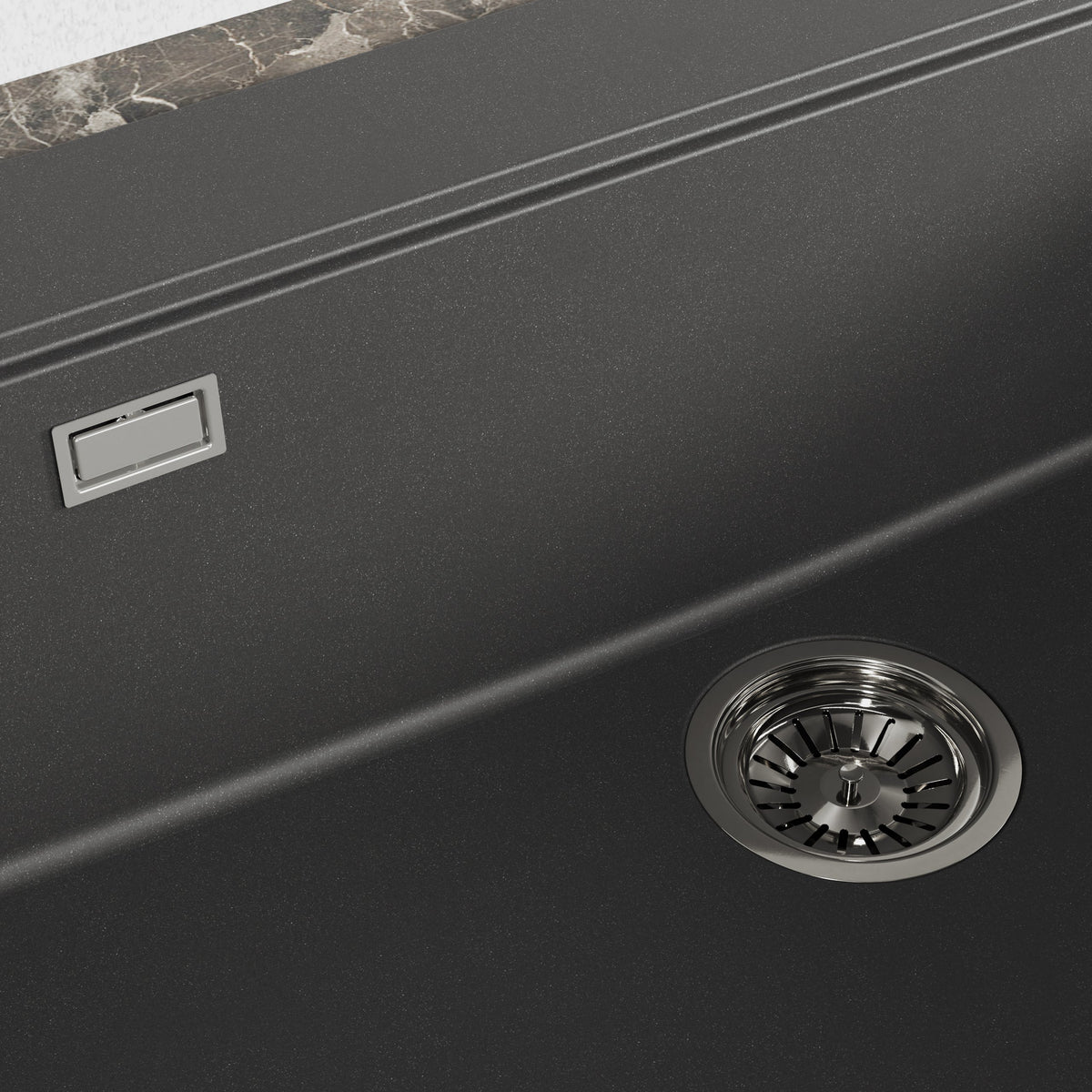 Laveo Tau Granite Sink 1 Bowl 800mm - Black – product view 3