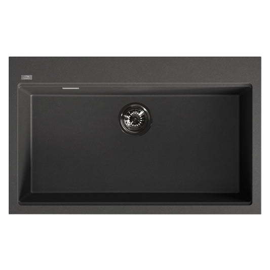 Laveo Tau Granite Sink 1 Bowl 800mm - Black – product view 5