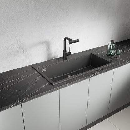 Laveo Tau Granite Sink 1 Bowl 900mm - Black – product view 1
