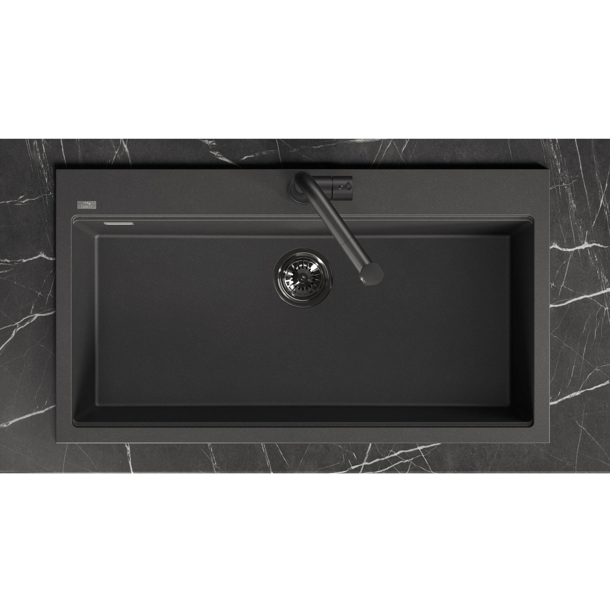 Laveo Tau Granite Sink 1 Bowl 900mm - Black – product view 4