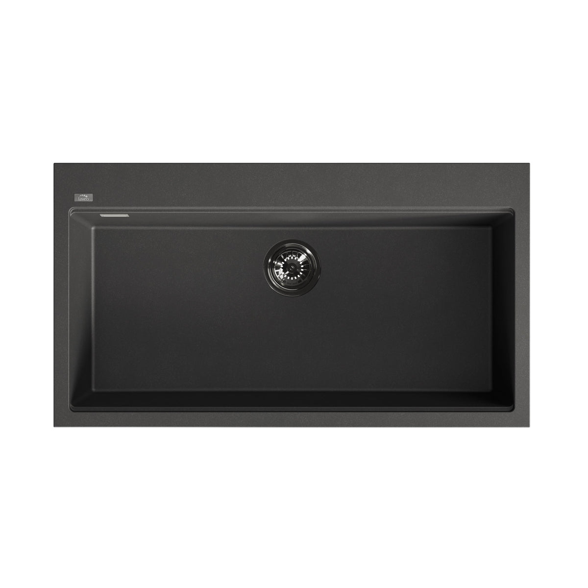 Laveo Tau Granite Sink 1 Bowl 900mm - Black – product view 5