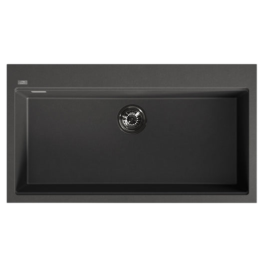 Laveo Tau Granite Sink 1 Bowl 900mm - Black – product view 5