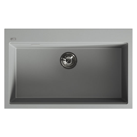 Laveo Tau Granite Kitchen Sink Single Bowl 800 mm - Volcano Grey – product view 5