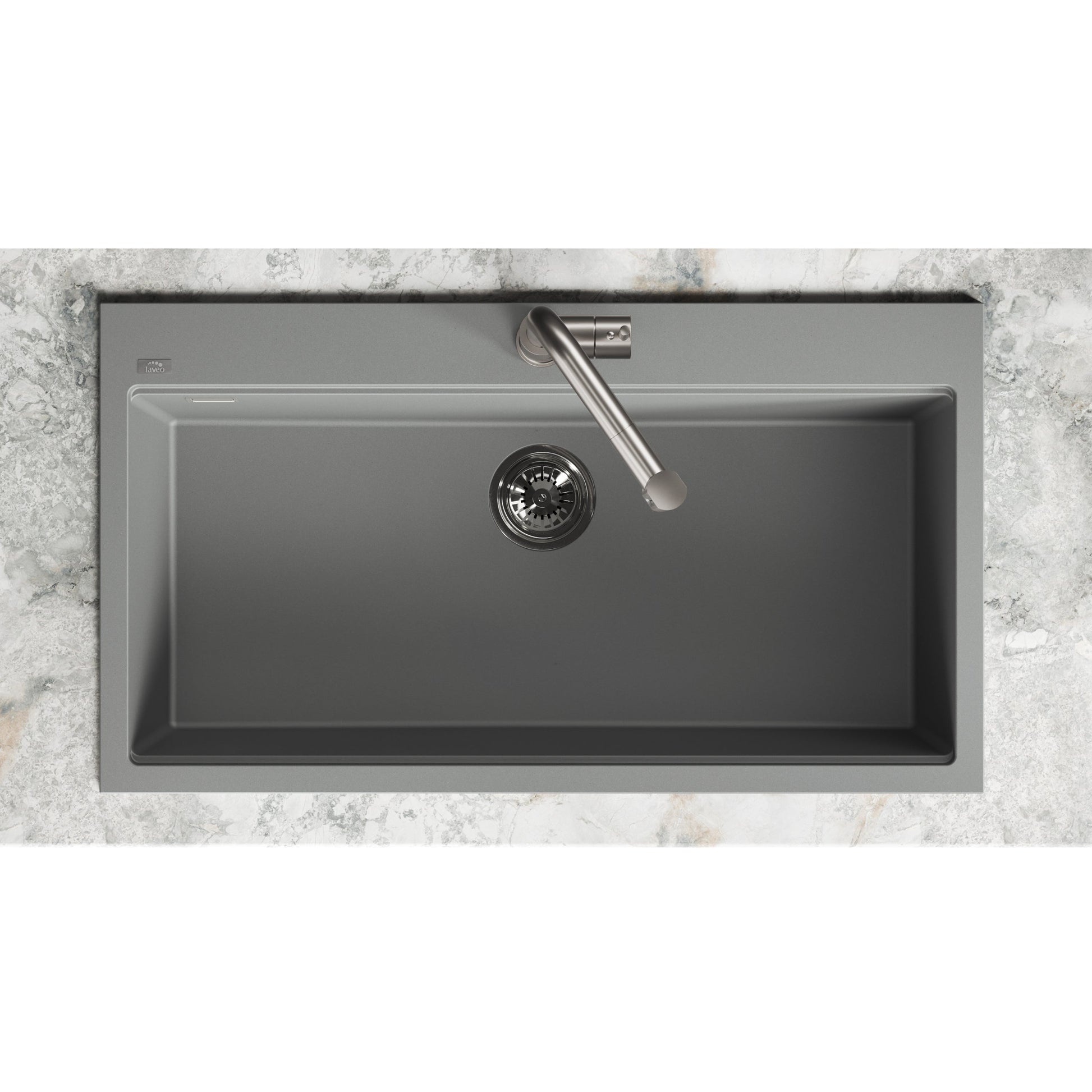 Laveo Tau Granite Kitchen Sink Single Bowl 900 mm - Volcano Grey – product view 4
