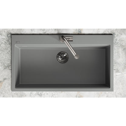 Laveo Tau Granite Kitchen Sink Single Bowl 900 mm - Volcano Grey – product view 4
