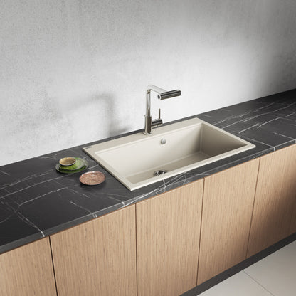 Laveo Tau Granite Sink 1 Bowl 800mm - Beige – product view 1
