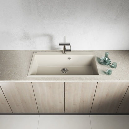 Laveo Tau Granite Sink 1 Bowl 900mm - Beach Sand – product view 2