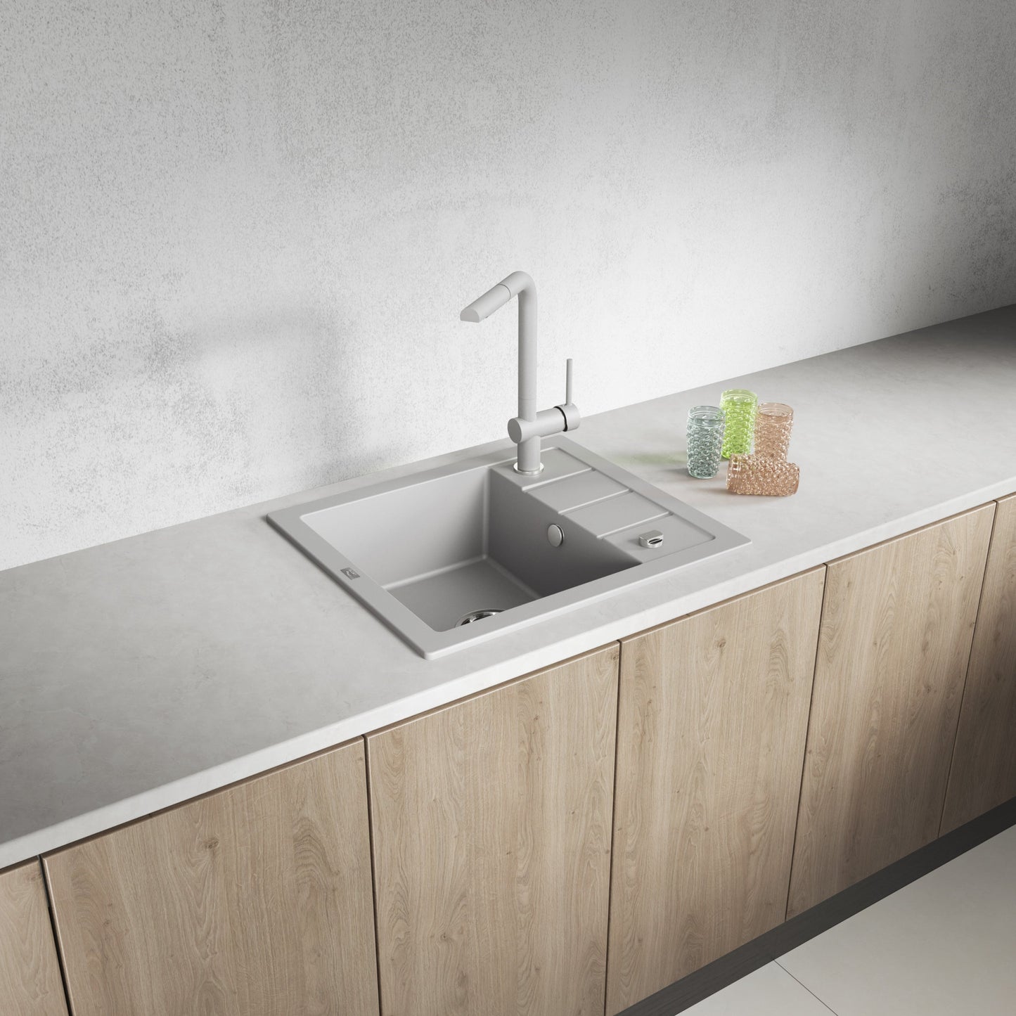 Laveo Trzynastka Granite Sink 1 Bowl - Grey – product view 1