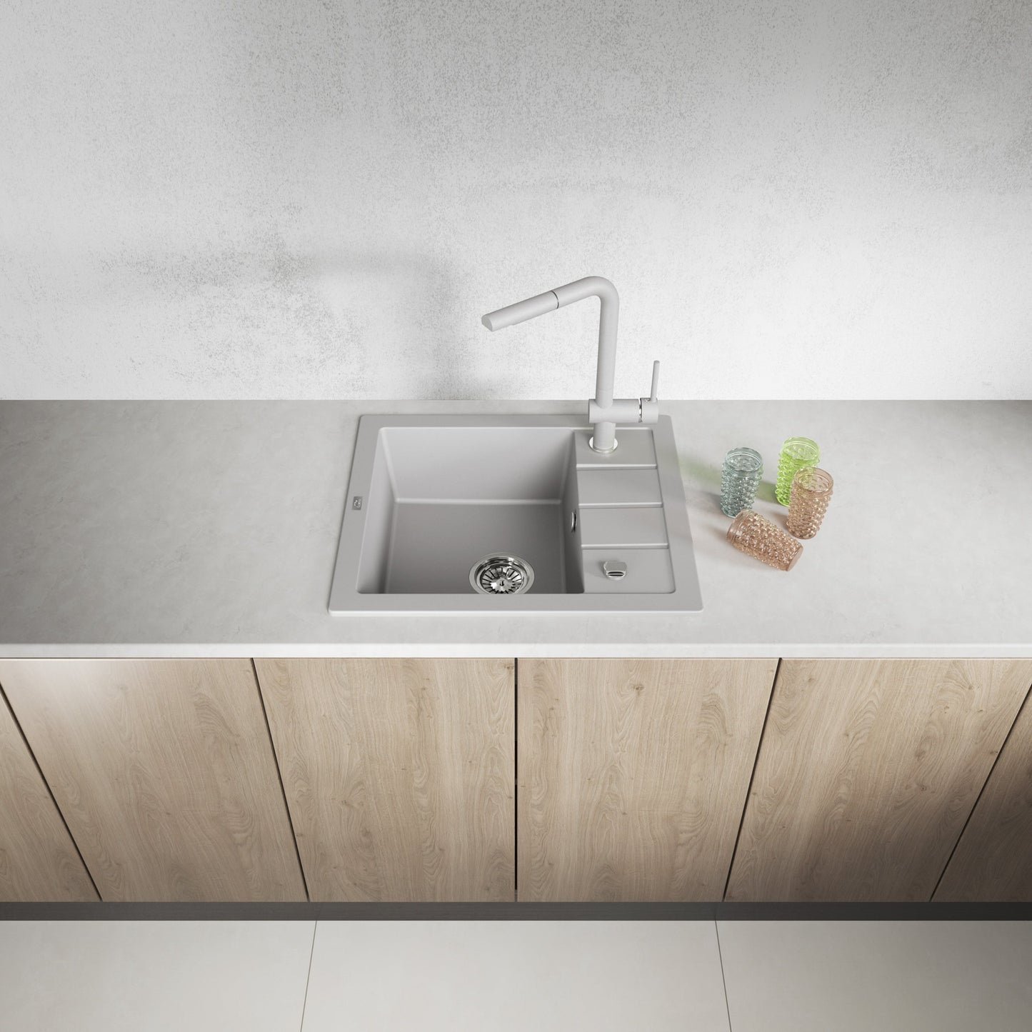 Laveo Trzynastka Granite Sink 1 Bowl - Grey – product view 2