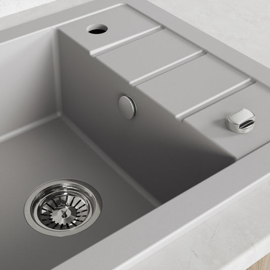 Laveo Trzynastka Granite Sink 1 Bowl - Grey – product view 3
