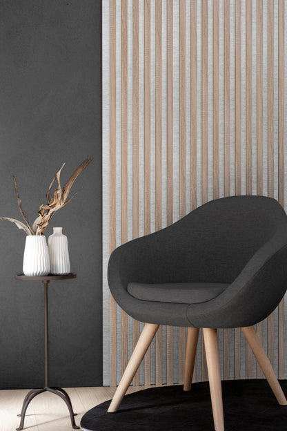 Marbet Design Woodline - 4 units x Sonoma Oak Lamella Panel on Grey Felt - 2700 x 300 mm