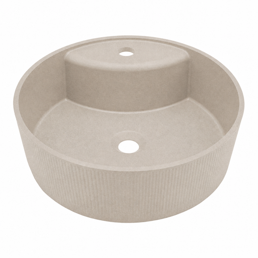 Laveo Cliff Grooved Granite Countertop Basin 360 mm - Beige – featured product image