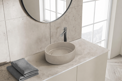 Laveo Perl Granite Countertop Basin 360 mm - Beige – bathroom lifestyle view 1