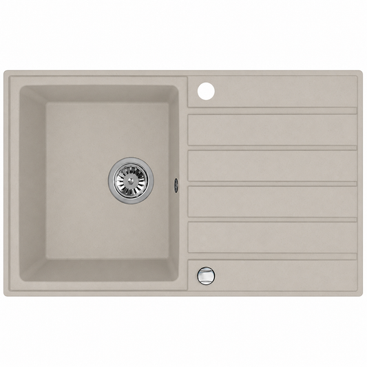 Laveo Margarita Granite Sink 1 Bowl with Drainer - Beach Sand – Beach Sand – product view 1