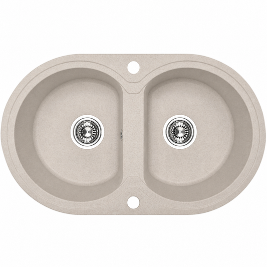 Laveo Dafne Granite Sink 2 Bowl - Beach Sand – Beach Sand – product view 1