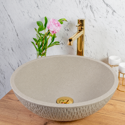 Laveo Amber Granite Washbasin - Beach Sand – Beach Sand – product view 1