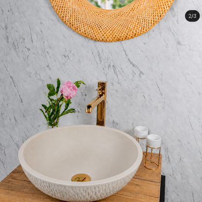 Laveo Amber Granite Washbasin - Beach Sand – Beach Sand – product view 4