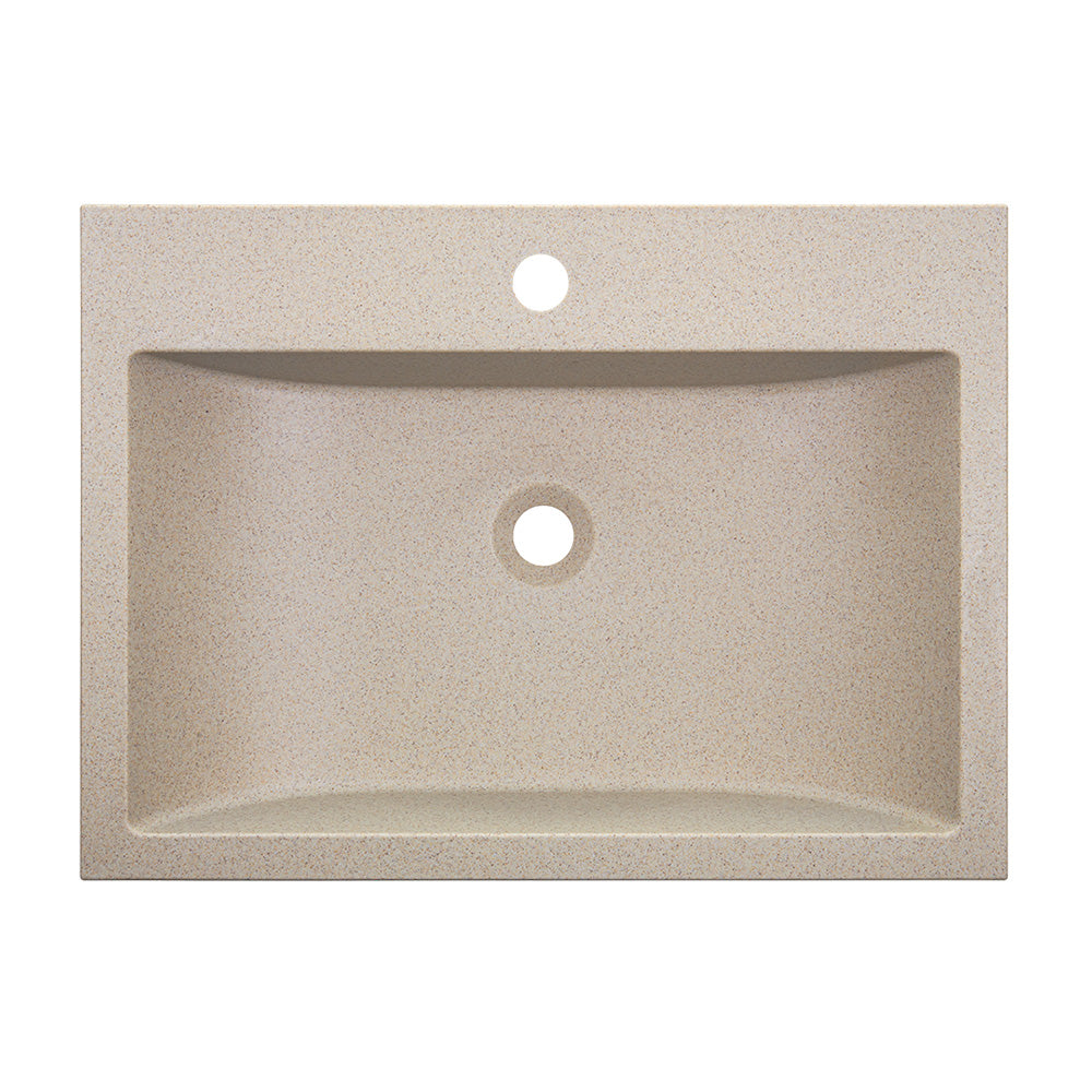Laveo Albano Granite Washbasin – Beige / Beach Sand – white background product view