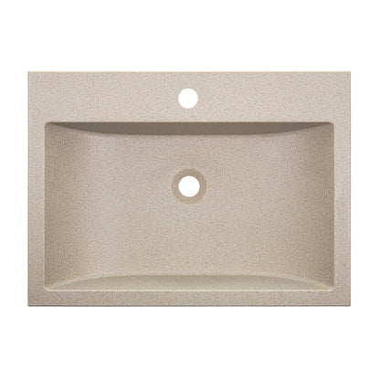 Laveo Albano Granite Washbasin – Beige / Beach Sand – white background product view