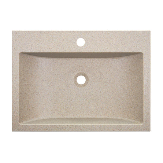 Laveo Albano Granite Washbasin – Beige / Beach Sand – white background product view
