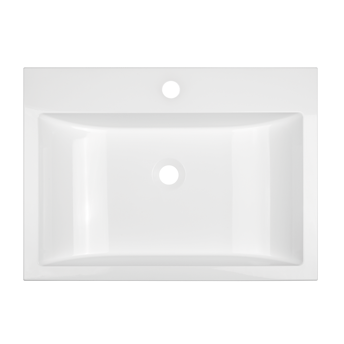 Laveo Albano VGA1610T white granite washbasin - complete product top view