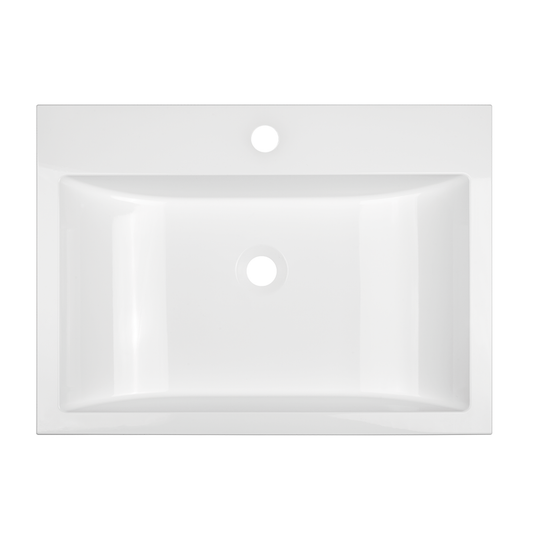 Laveo Albano VGA1610T white granite washbasin - complete product top view